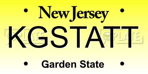 KGSTATT New Jersey License Plate