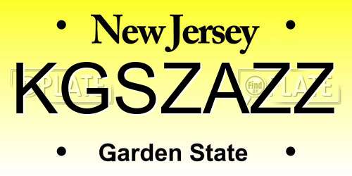 KGSZAZZ New Jersey License Plate