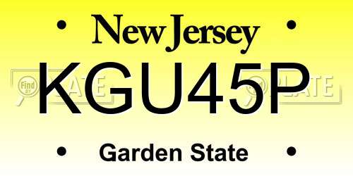 KGU45P New Jersey License Plate