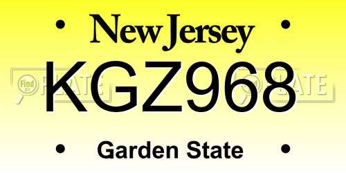 KGZ968 New Jersey License Plate