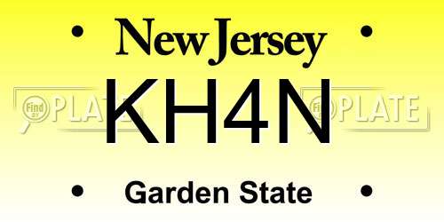 KH4N New Jersey License Plate
