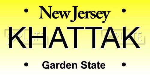 KHATTAK New Jersey License Plate