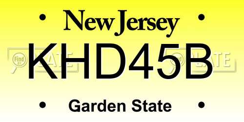 KHD45B New Jersey License Plate