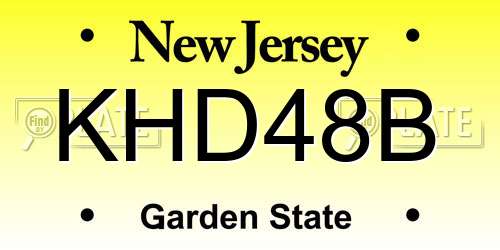 KHD48B New Jersey License Plate