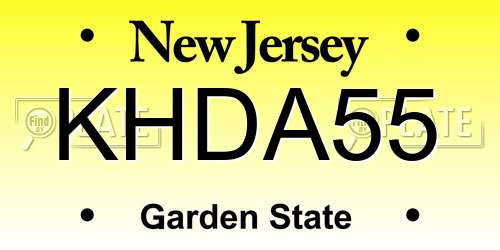 KHDA55 New Jersey License Plate