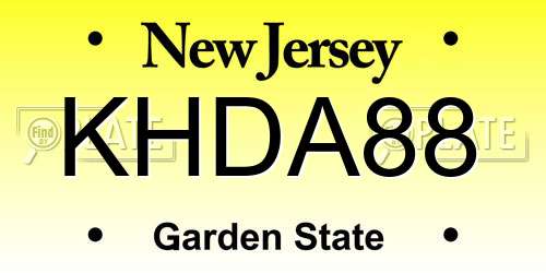KHDA88 New Jersey License Plate