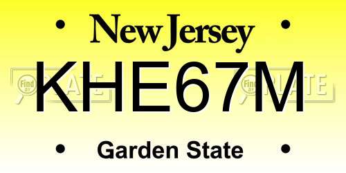 KHE67M New Jersey License Plate