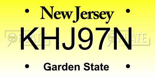 KHJ97N New Jersey License Plate