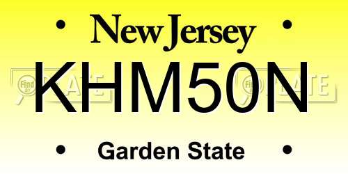 KHM50N New Jersey License Plate