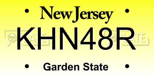 KHN48R New Jersey License Plate