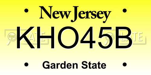KHO45B New Jersey License Plate