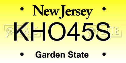 KHO45S New Jersey License Plate