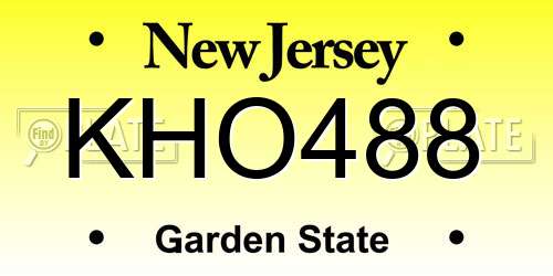 KHO488 New Jersey License Plate