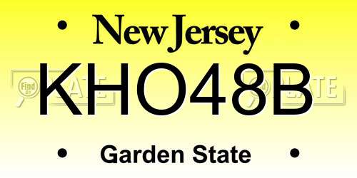 KHO48B New Jersey License Plate