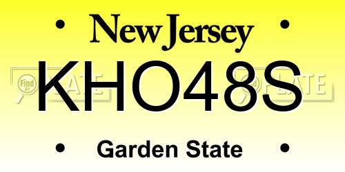 KHO48S New Jersey License Plate