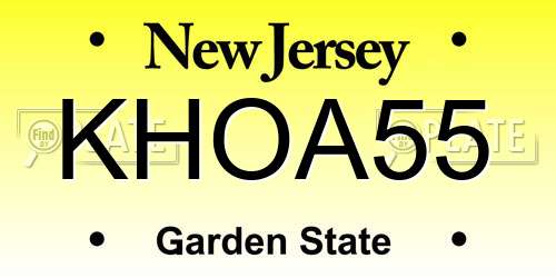KHOA55 New Jersey License Plate