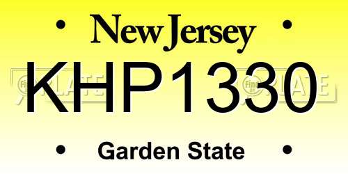 KHP1330 New Jersey License Plate