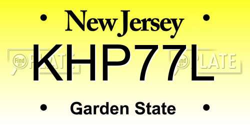 KHP77L New Jersey License Plate