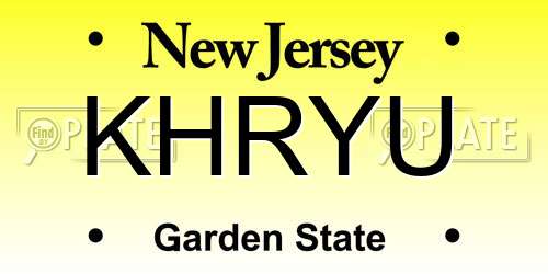 KHRYU New Jersey License Plate