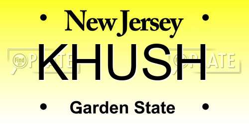 KHUSH New Jersey License Plate