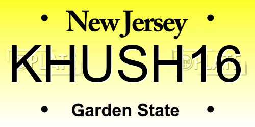KHUSH16 New Jersey License Plate