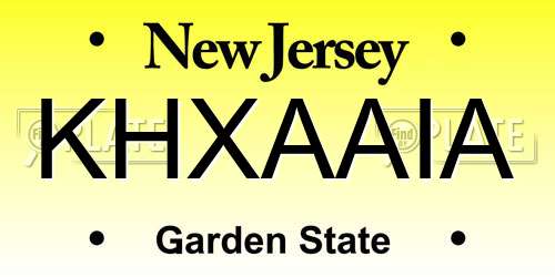 KHXAAIA New Jersey License Plate