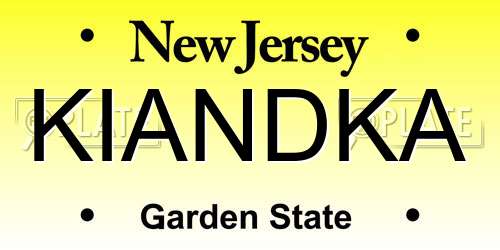 KIANDKA New Jersey License Plate