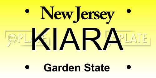 KIARA New Jersey License Plate