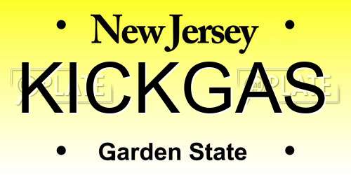 KICKGAS New Jersey License Plate