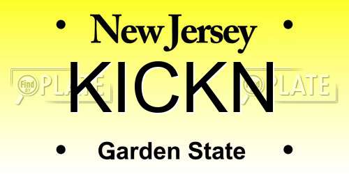 KICKN New Jersey License Plate