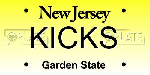 KICKS New Jersey License Plate