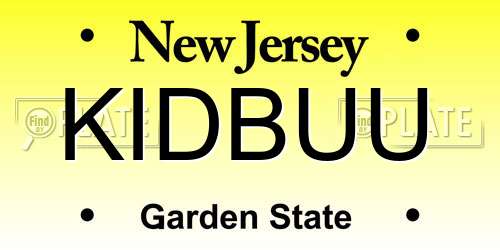 KIDBUU New Jersey License Plate