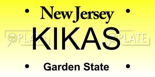 KIKAS New Jersey License Plate