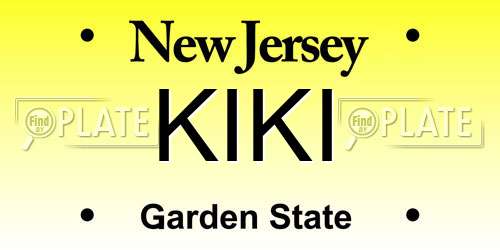 KIKI New Jersey License Plate