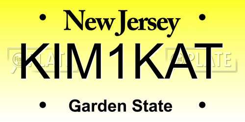 KIM1KAT New Jersey License Plate