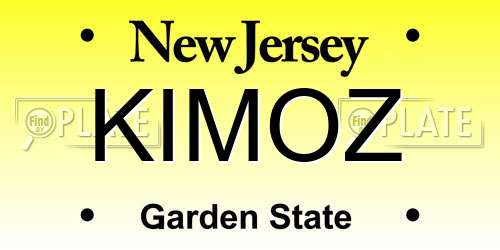 KIMOZ New Jersey License Plate