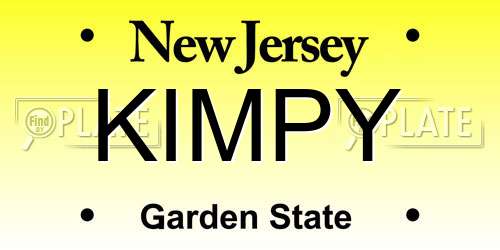 KIMPY New Jersey License Plate