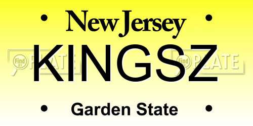 KINGSZ New Jersey License Plate