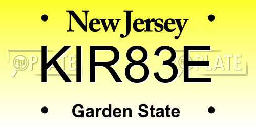 KIR83E New Jersey License Plate