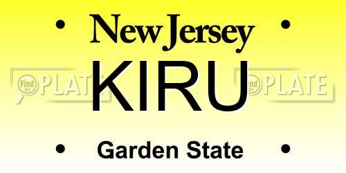 KIRU New Jersey License Plate