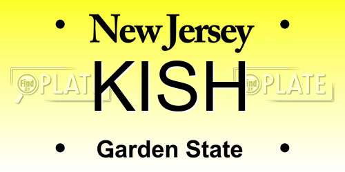 KISH New Jersey License Plate