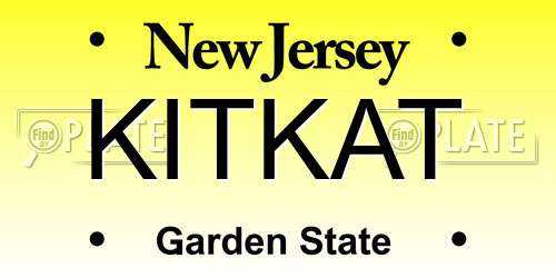 KITKAT New Jersey License Plate