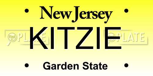 KITZIE New Jersey License Plate