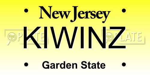 KIWINZ New Jersey License Plate