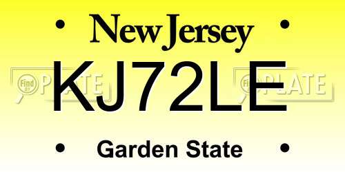 KJ72LE New Jersey License Plate