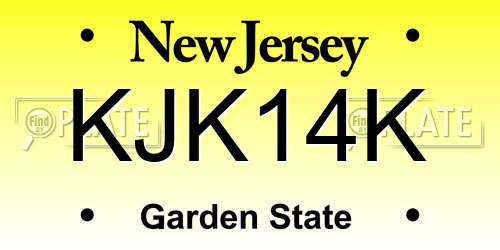 KJK14K New Jersey License Plate