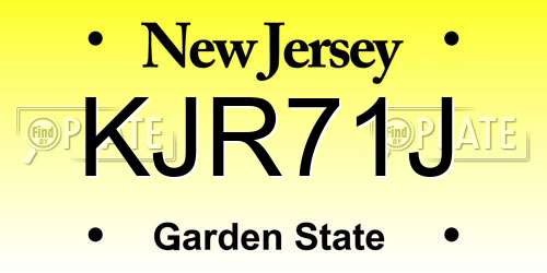 KJR71J New Jersey License Plate
