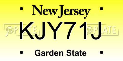 KJY71J New Jersey License Plate