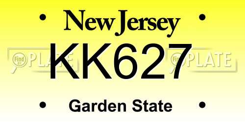 KK627 New Jersey License Plate
