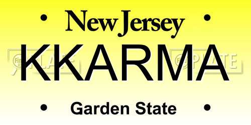 KKARMA New Jersey License Plate